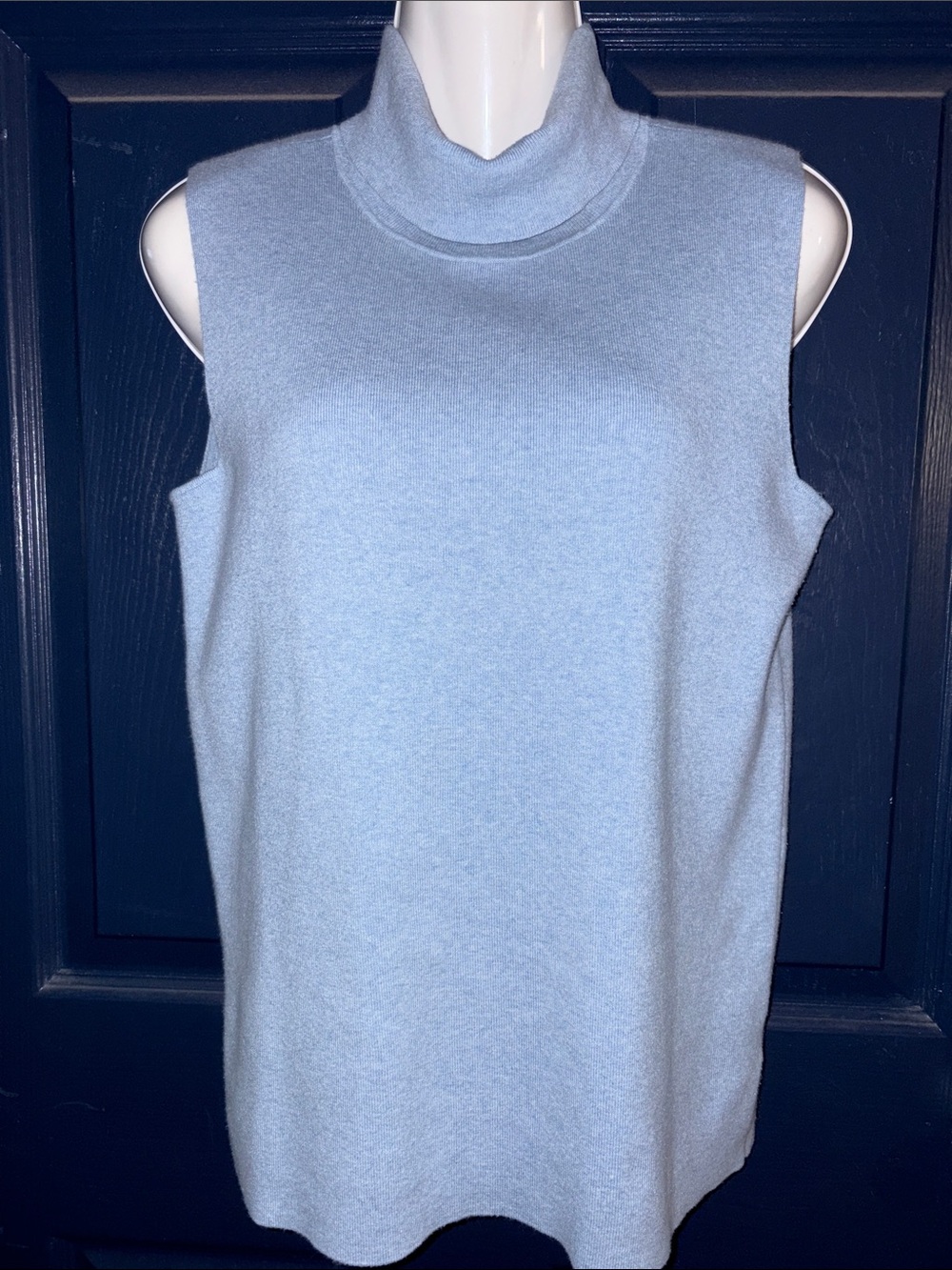 Talbots Light Blue Sleeveless Mock Neck Tank